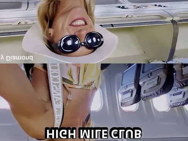 Risky anal fingering in the airplane