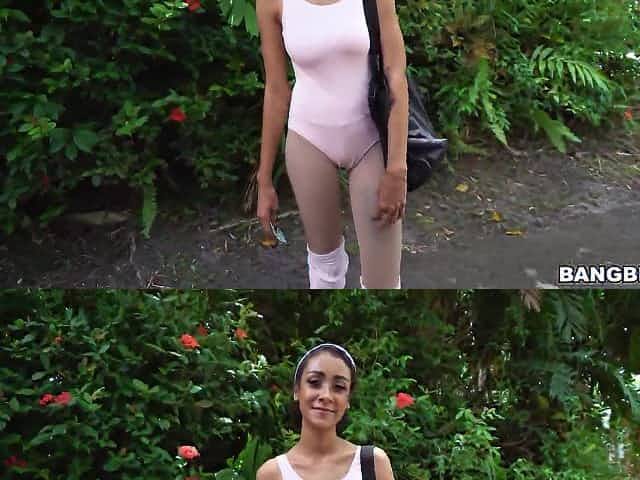 Smashing a Young Petite Ballerina in Car Outdoors
