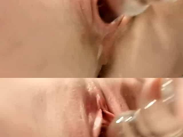 Natural brunette solo toying