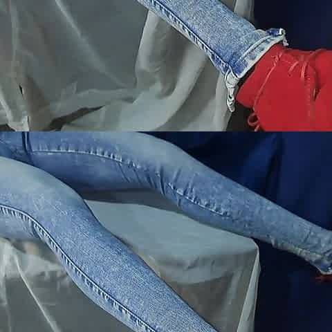Hawt sillicone dolls legs in recent jeans leggings with legzip