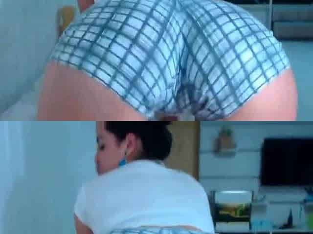 Big-Ass Latina Babe Shakes Her Booty Close-Up on Webcam
