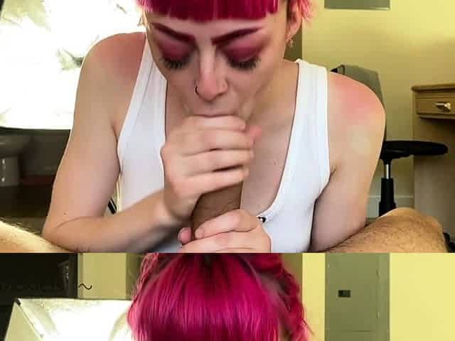 Hot blonde and redhead give hardcore pov blowjob