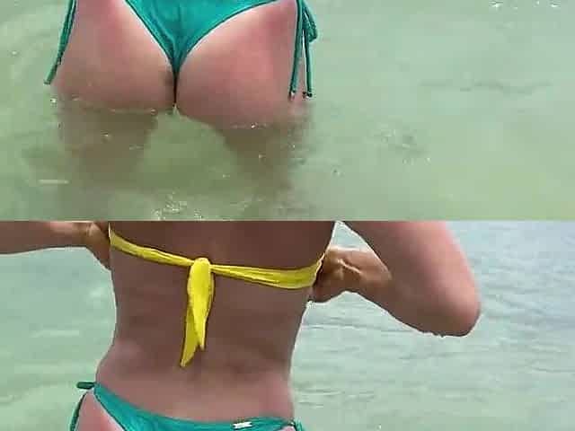 That guy pumped jizz and sea water into her butt. Salty anal creampie in front of everybody