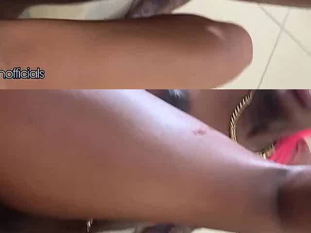 Hot black lesbos scissoring on the floor