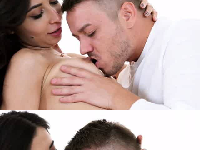 A slender brunette takes it in the ass perfectly