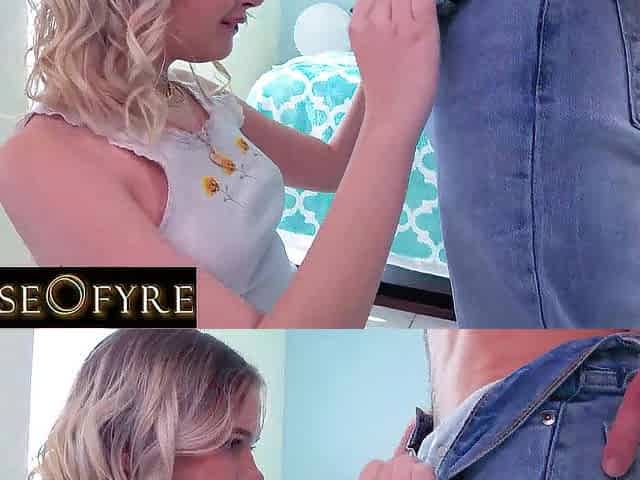 HOUSEOFYRE- Golden-haired Teen Doxy proves that that babe has the skills to satisfy Stepdad