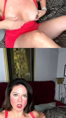 Hot brunette amateur MILF rides hubbys cock