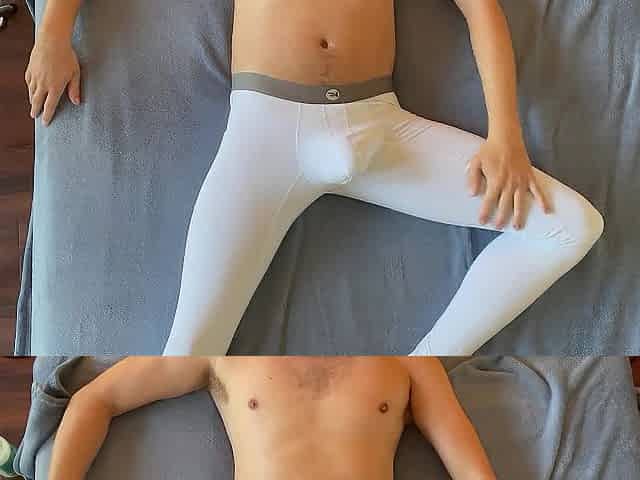 Rubbing my BULGE in my Silky White Tights