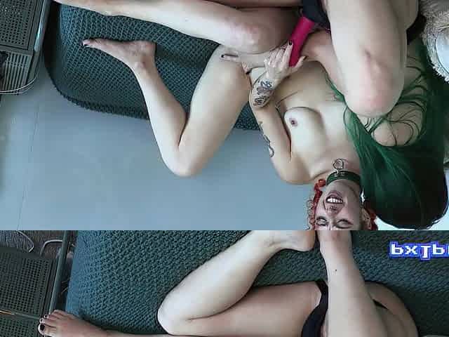 ShyGothExhib bangs me with her thong-on