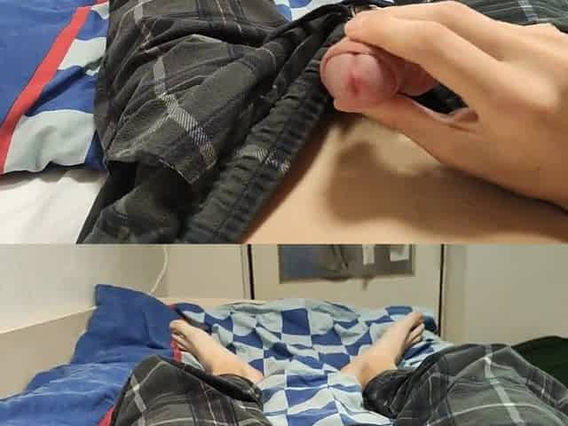Teen male morning masturbation