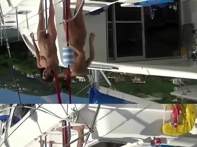 Group of naked brunette teens goes on vacation with no clothes public nude
