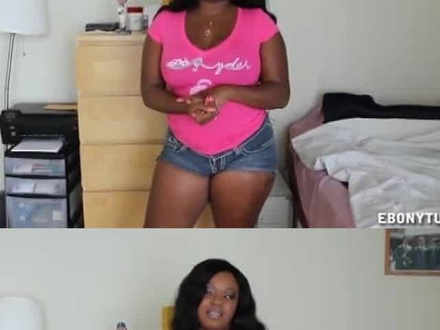 Corpulent Black Jerks A Penis