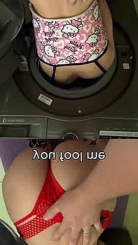 Stepmom Almost Caught Stepdad Fuck Stepdaughter Stuck in Washing Machine.