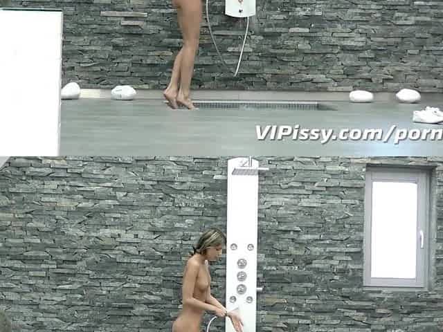 Megan Rain enjoys a golden shower from Gina Gerson