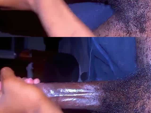 Solo Ebony Hunk Edging Session Ends With Huge Jizz flow