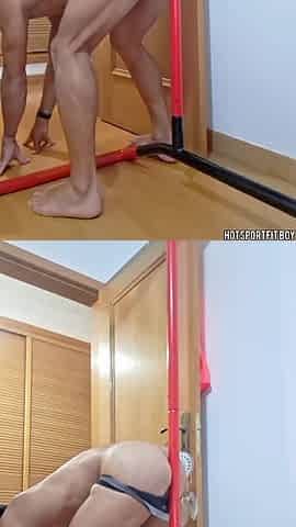 Humping a pullbar with my butt and my weenie - this makes me groan and cum so screwing admirable