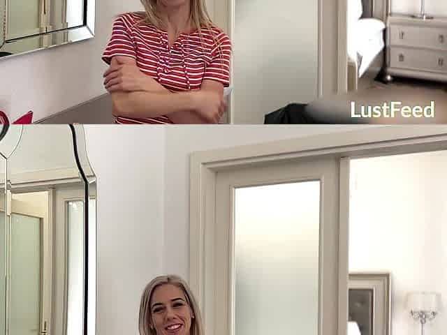 Small blondie Nesty screws and sucks in her hotel room
