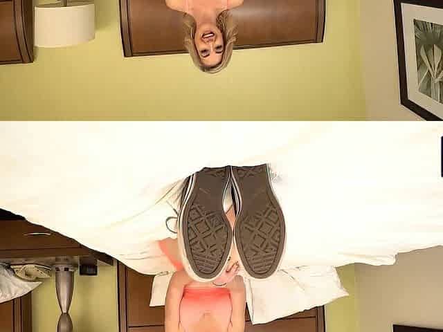 He Can't Stop Licking Her Feet! Kit Mercer Gets Her Feet Jizzed!
