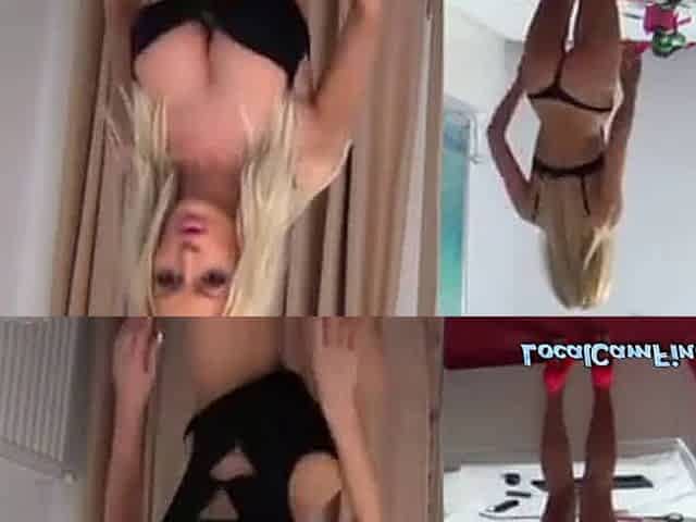 Blonde Webcam Girl with Big Tits Strips and Dances
