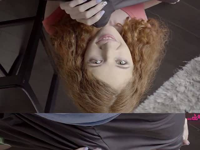 Red haired stepsister Abby Rains gets her pussy nailed in the bathroom
