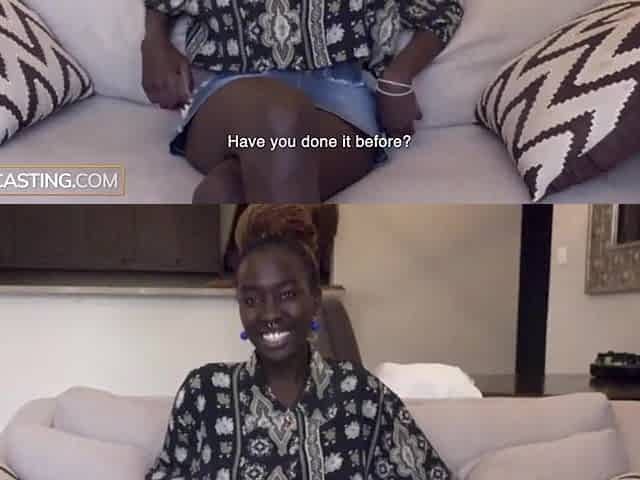 Amateur Darksome Skin Ebony Honey Rides BWC After Coarse Mouth Bang In Casting