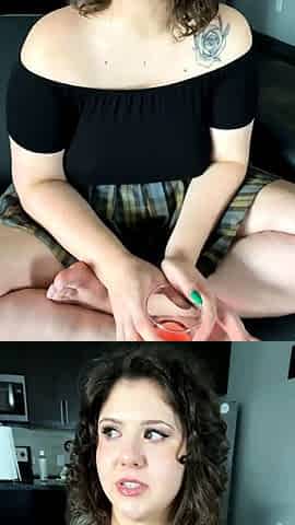 Chubby Brunette Big Boobs Dildo Masturbation