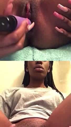 Hot lewd black sweetheart sextoy bang cunt