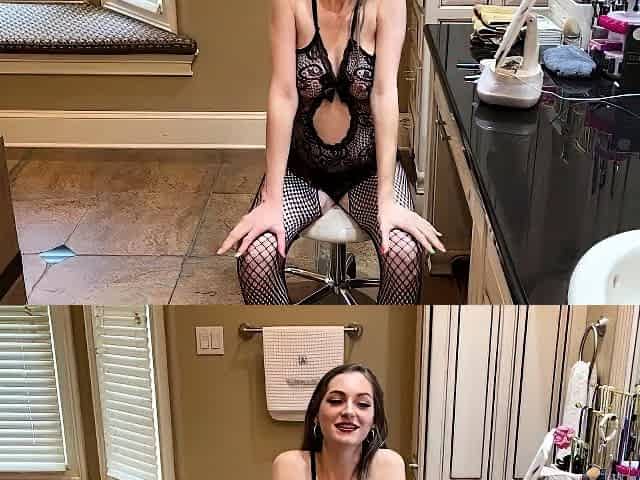 Busty brunette with big boobs rides cock