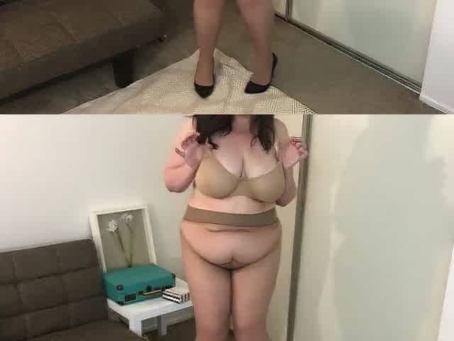Breasty Amateur big beautiful woman Plays with Her Unshaved Twat in Exposed Hose