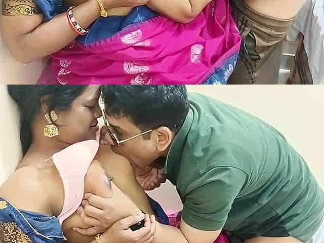 Horny Indian Newly Married Hot Wife Hardcore Sex with Boyfriend Alone at Bed Room