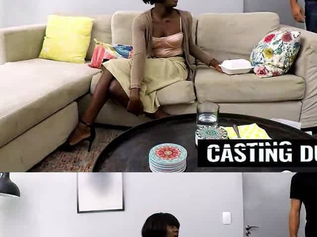 Large Boobs Ebony Model Coarse Unfathomable Mouth & Vagina Pounding In Fake Casting