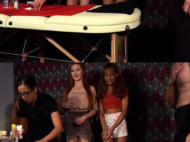 CFNM Masseue beautys gives blowjob