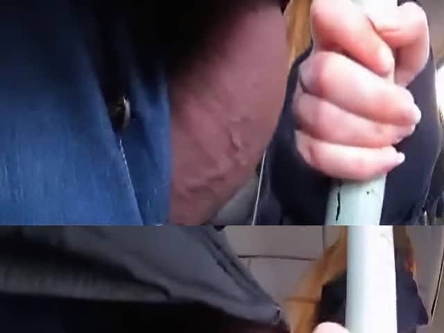 Innocent girl touches my dick on train
