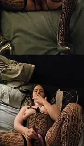 Carolina smoking orgasm in black lengerie
