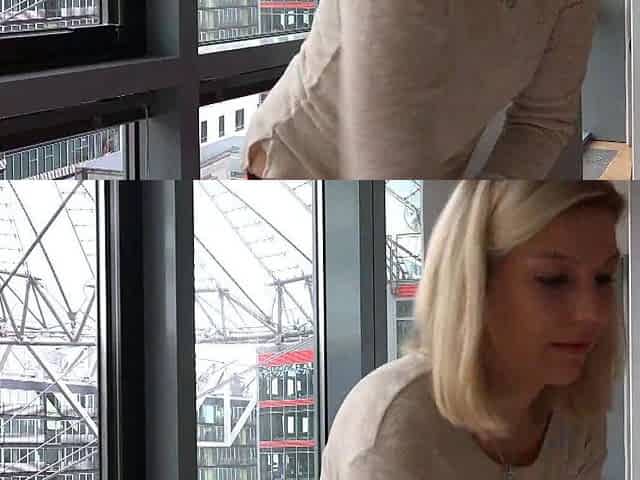 Sexy blonde teen blowjob and gangbanged then creampied
