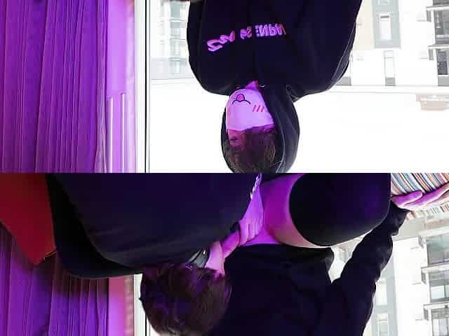 Femboy suck & screw by the hotel window