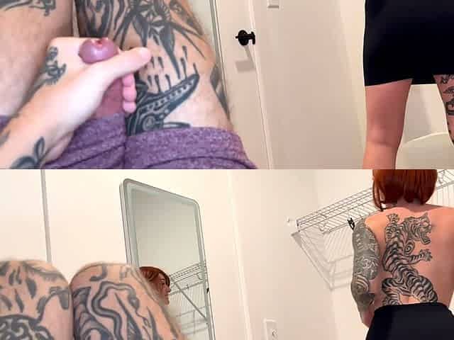 Step Mom Helps Son Try On Clothes In Dressing Room