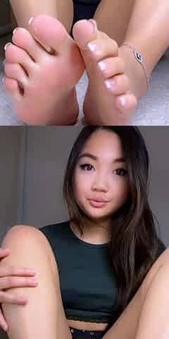 Sexy Asian naked foot fetish action