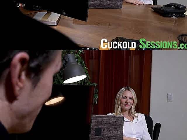 CUCKOLD SESSIONS - Bunny Madison Gets Banged By Boss Whilst Cuckold Spouse Watches