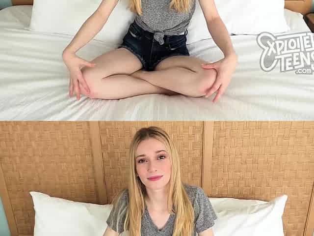 Blonde teen finger fucked POV