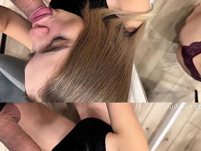 Fantastic Fleshly Blow job - Giant Spunk flow with My Tongue
