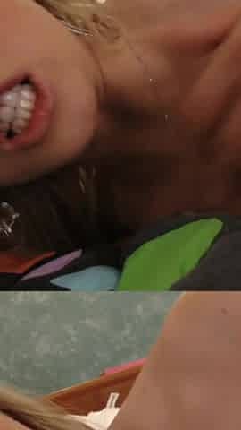 Blondie gets pounded by a ripped boy in her bedroom