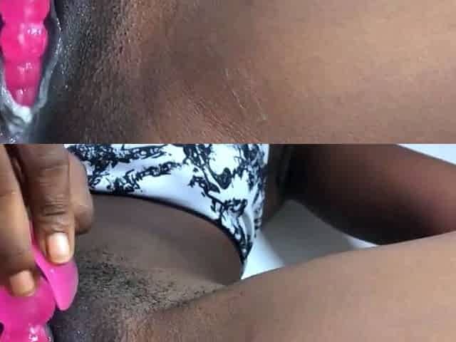 Black Babe's Pussy Gushes from Orgasmic Bliss