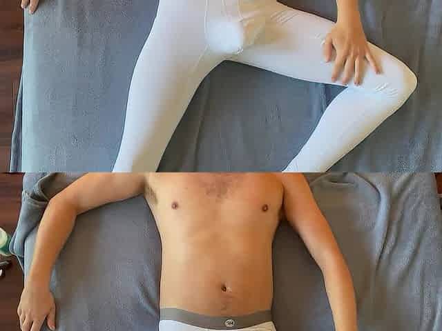 Rubbing my BULGE in my Silky White Tights