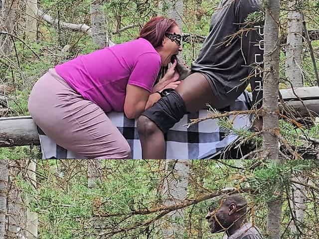 Slutty Hotwife Polyjswitch Finds Some Big Wood in the Forest