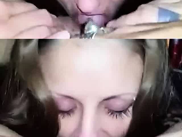 Big-Titted Lesbian Licks Her Friend's Pussy