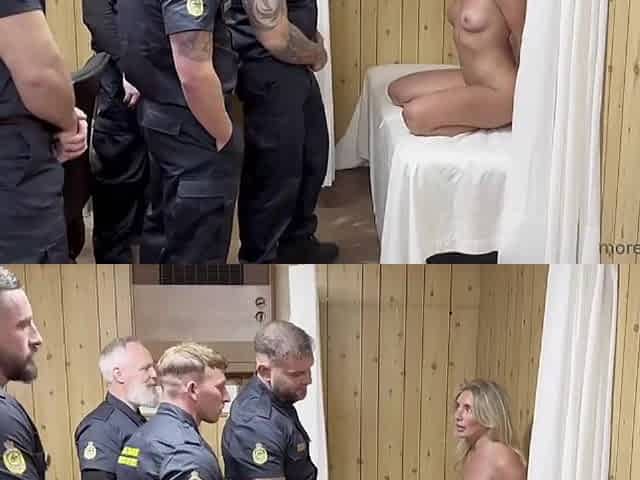 Kinky Blondie Gangbanged By Airport Security Guards
