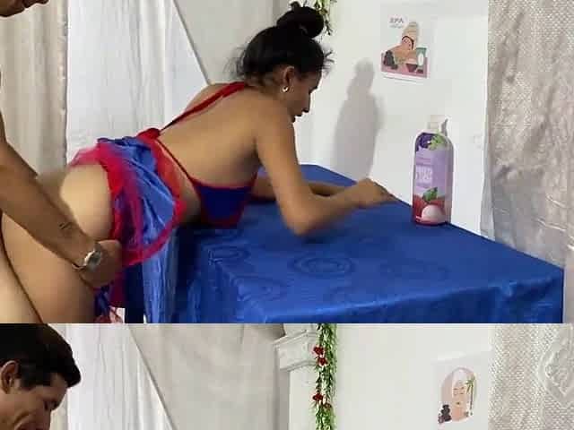 A slender woman bangs her snatch with each inch of his penis