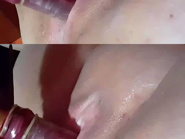 Shaved n creamed up, shoving broken chair leg into myself.