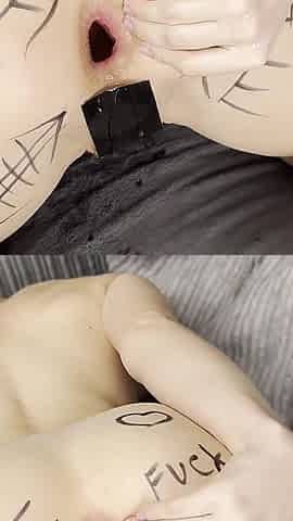 Painted Bitch Stretched Her Ass
